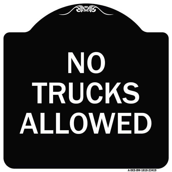 Signmission Parking Lot No Trucks Allowed Heavy-Gauge Aluminum Architectural Sign, 18" x 18", BW-1818-23419 A-DES-BW-1818-23419 - main